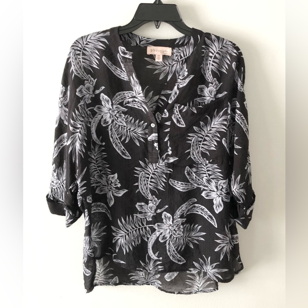 Philosophy Floral Button-Front Blouse
